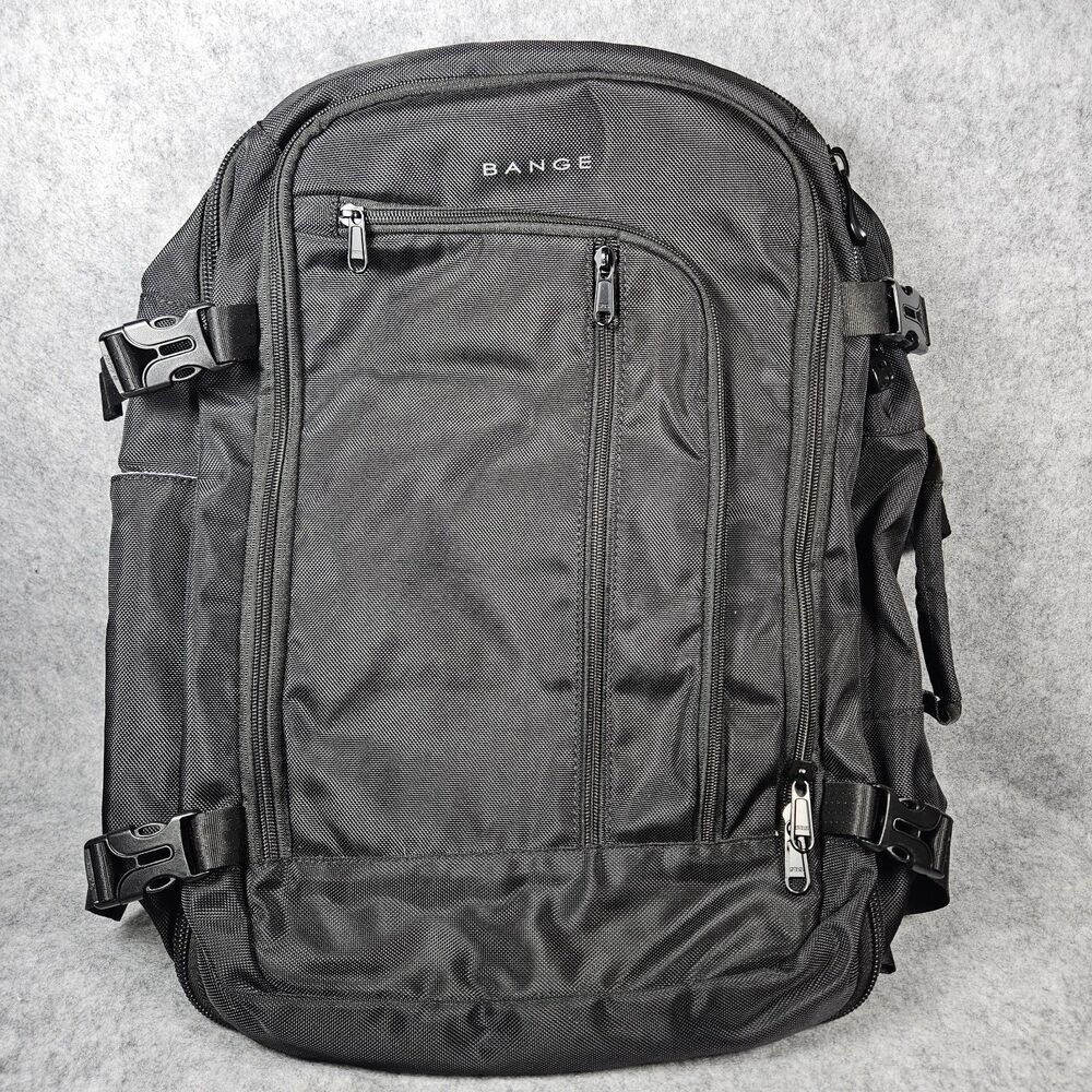 BANGE 40L Black 17.3" Laptop Carry On Water Resistant Travel Backpack